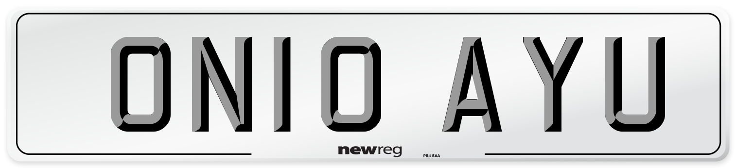 ON10 AYU Number Plate from New Reg